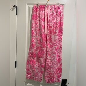 LILLY PULITZER Pajama Pants RULE BREAKERS Paradise Pink SIZE MEDIUM
